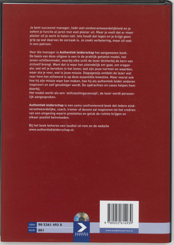 Achterkant van Authentiek leiderschap