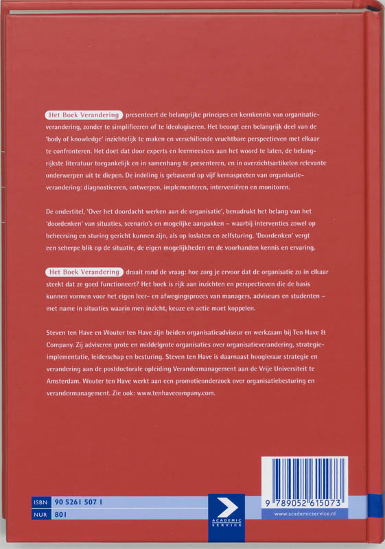 Achterkant van Het Boek Verandering