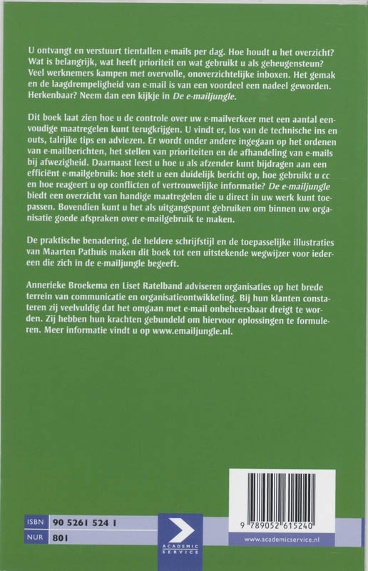 Achterkant van De e-mailjungle