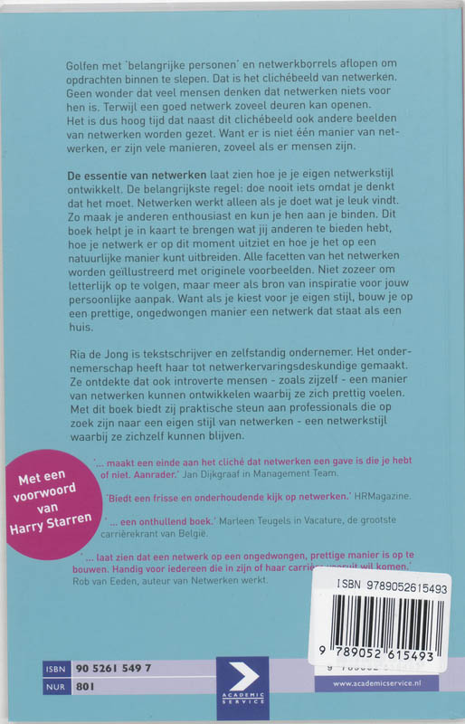 Achterkant van De essentie van netwerken