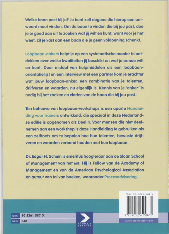 Achterkant van Loopbaan-ankers