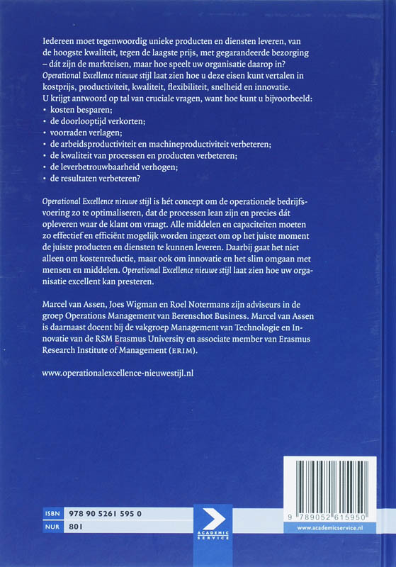 Achterkant van Operational Excellence nieuwe stijl