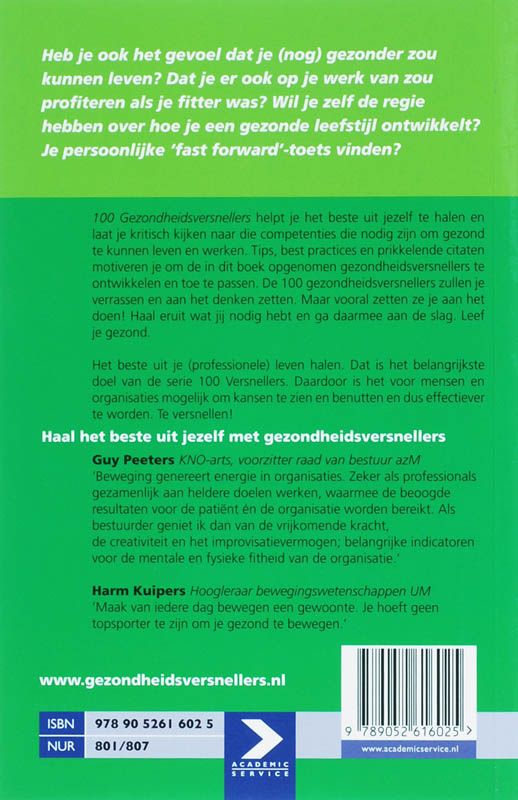 Achterkant van 100 Gezondheidsversnellers