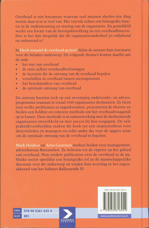 Achterkant van Heeft iemand de overhead gezien?