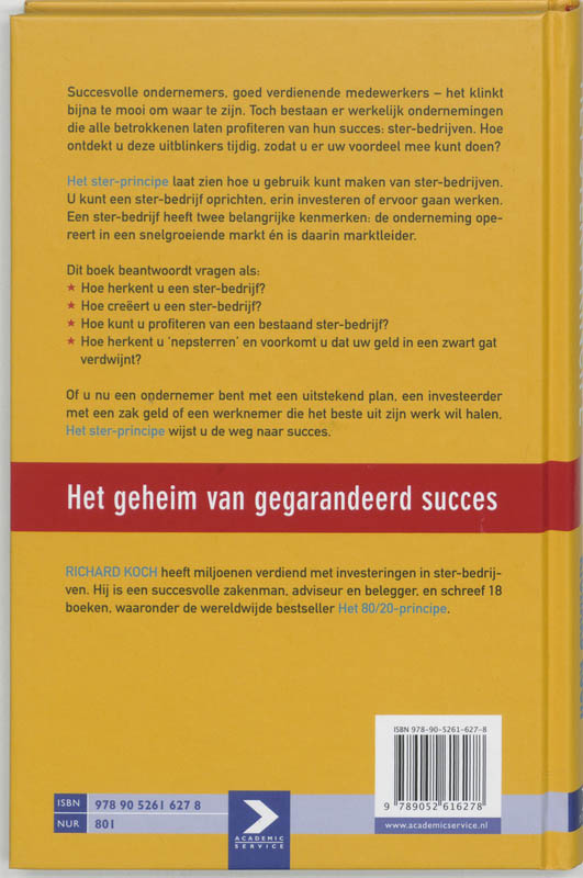 Achterkant van Het ster - principe