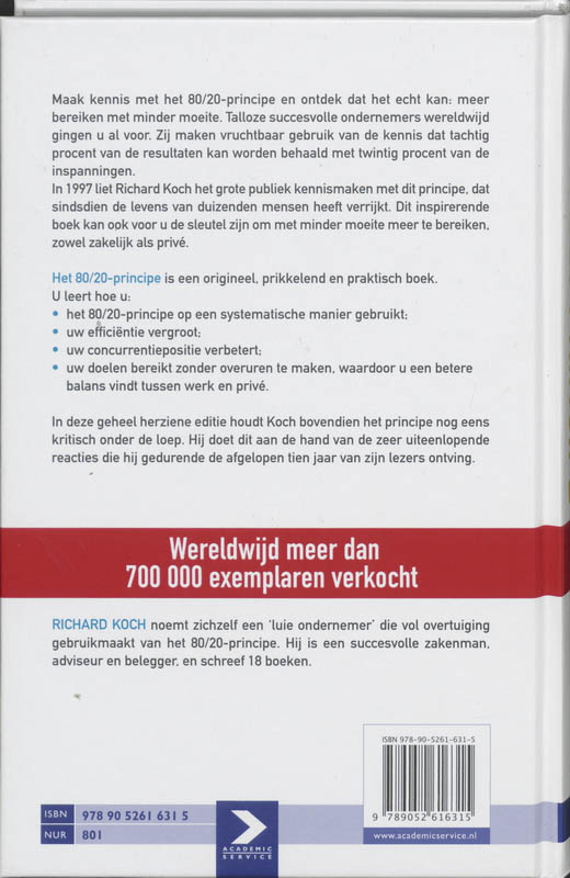 Achterkant van Het 80/20 Principe