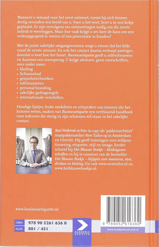 Achterkant van Business etiquette