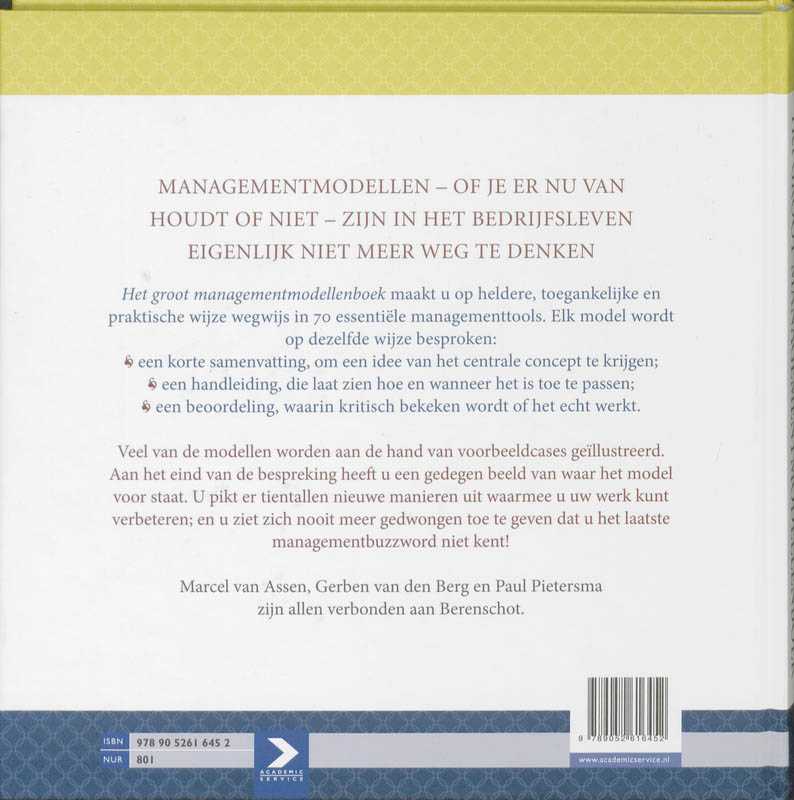 Achterkant van Het groot managementmodellenboek