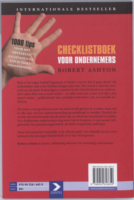 Achterkant van Checklist voor ondernemers