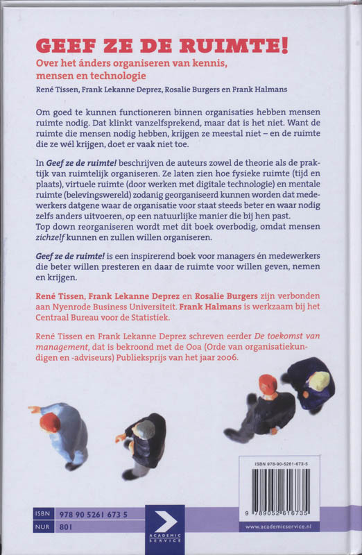 Achterkant van Geef ze de ruimte!