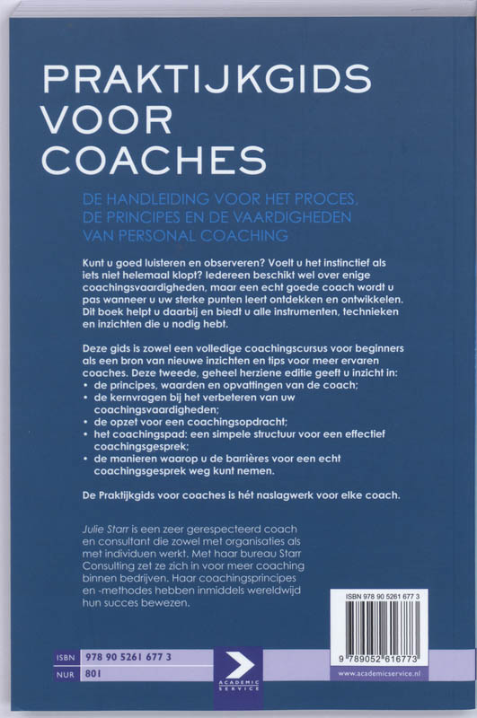 Achterkant van Praktijkgids voor coaches