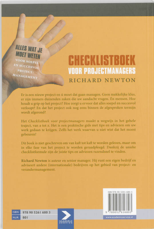 Achterkant van Checklist voor projectmanagers