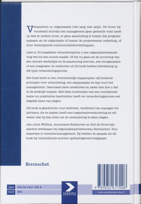 Achterkant van De maakbare verandering