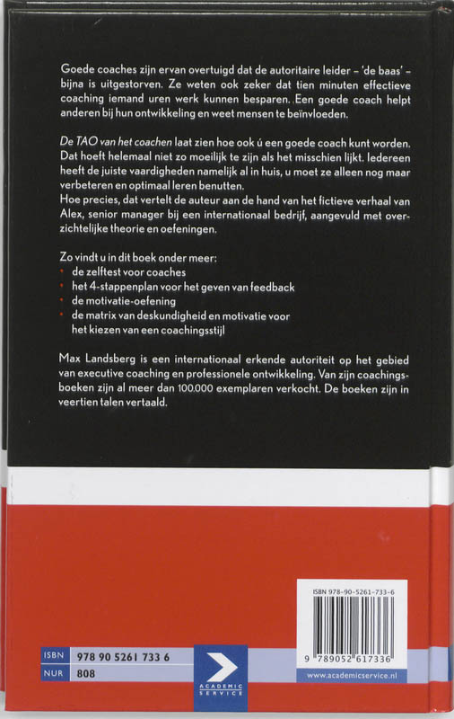 Achterkant van De TAO van het coachen