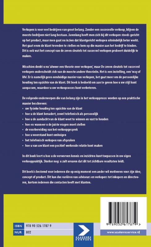 Achterkant van De zeven sleutels tot succesvol verkopen