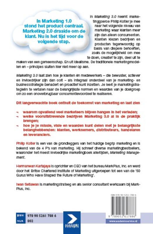 Achterkant van Marketing 3.0