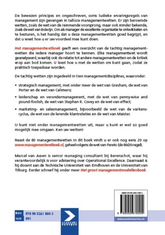 Achterkant van Het Managementwetboek