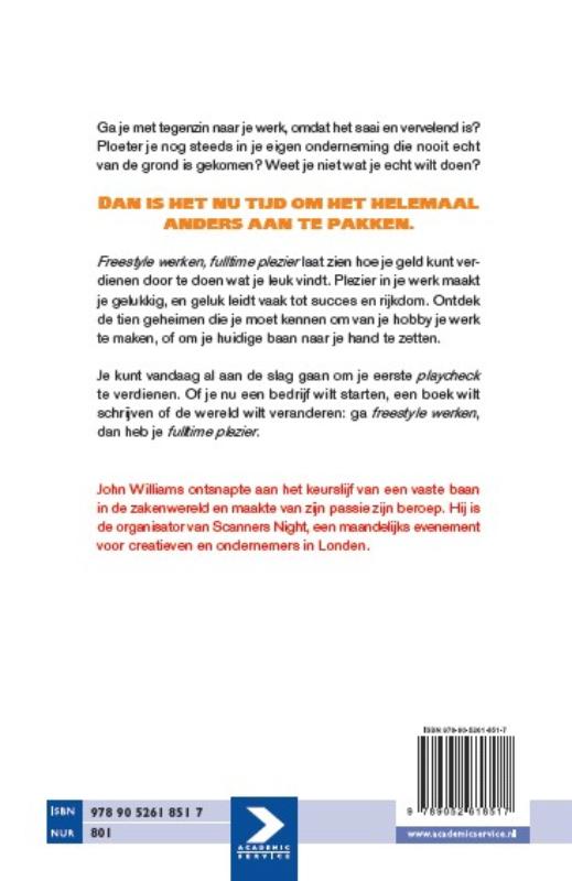 Achterkant van Freestyle werken, fulltime plezier