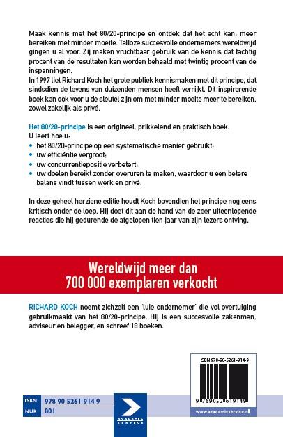 Achterkant van Het 80/20-principe