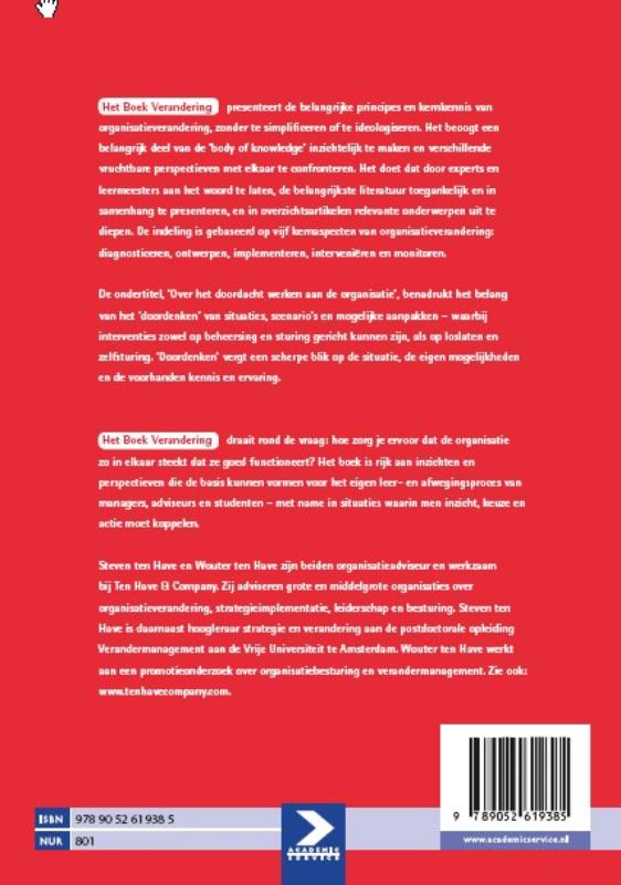 Achterkant van Het boek verandering