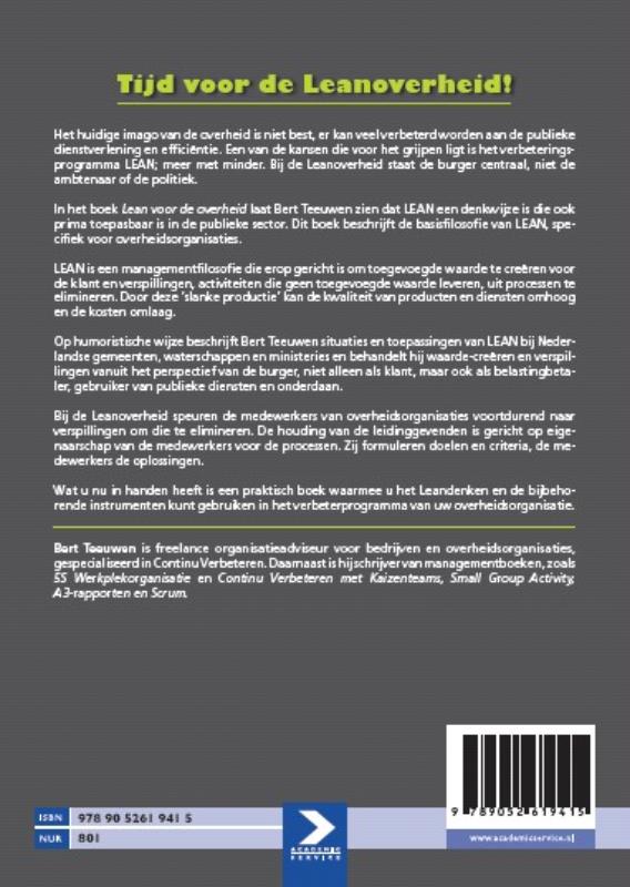 Achterkant van Lean voor de overheid