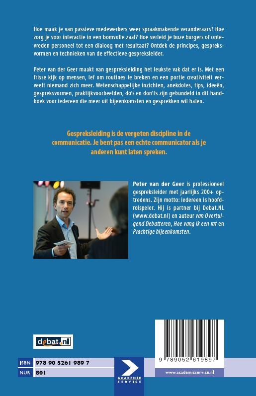 Achterkant van De gespreksleider