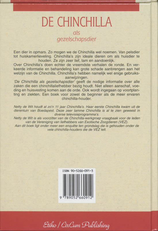 Achterkant van De chinchilla als gezelschapsdier
