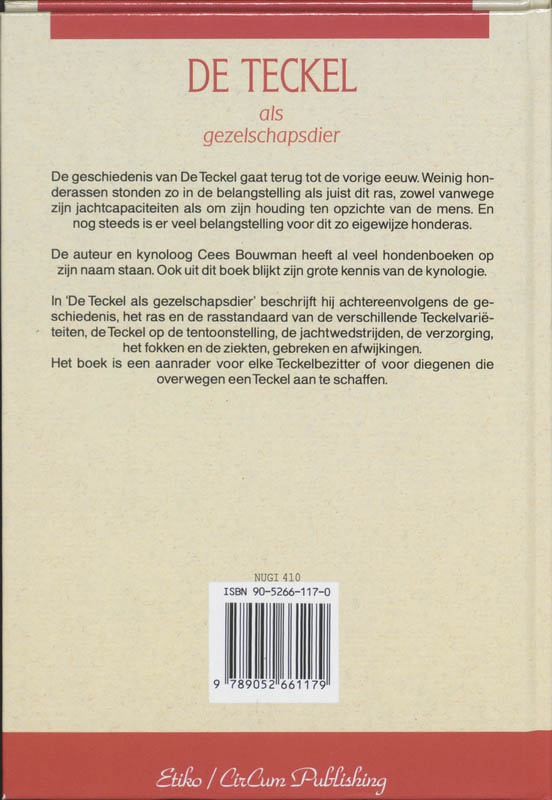 Achterkant van De teckel als gezelschapsdier