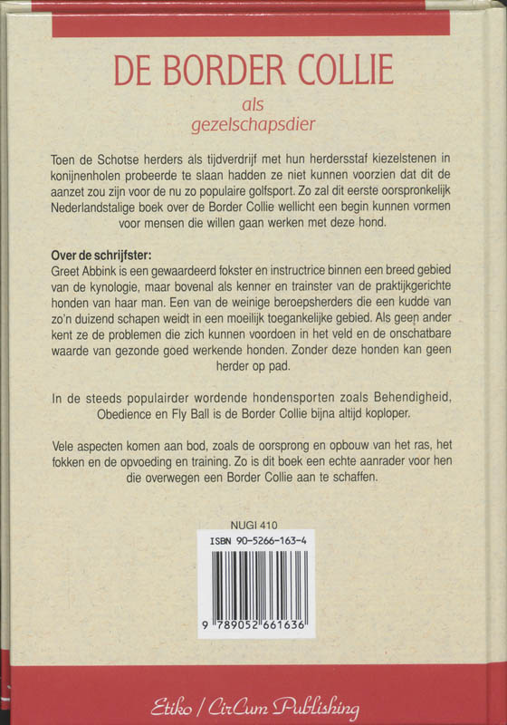 Achterkant van De Border Collie als gezelschapsdier