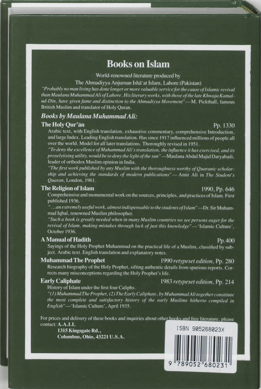 Achterkant van The Religion of Islam