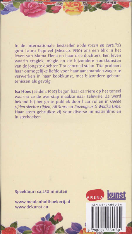 Achterkant van Rode rozen en tortilla's