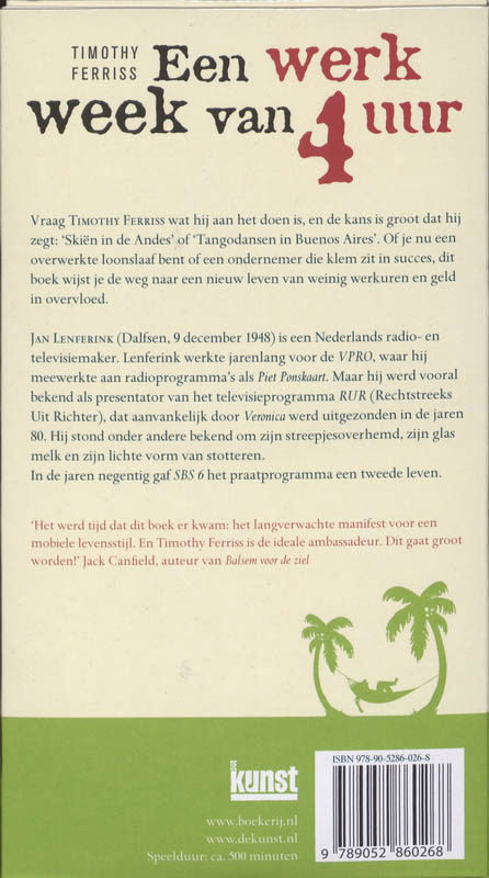 Achterkant van Een werkweek van 4 uur
