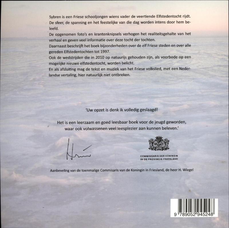 Achterkant van Het elfstedentochtboek voor de jeugd