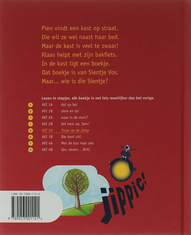 Achterkant van Troep op de stoep