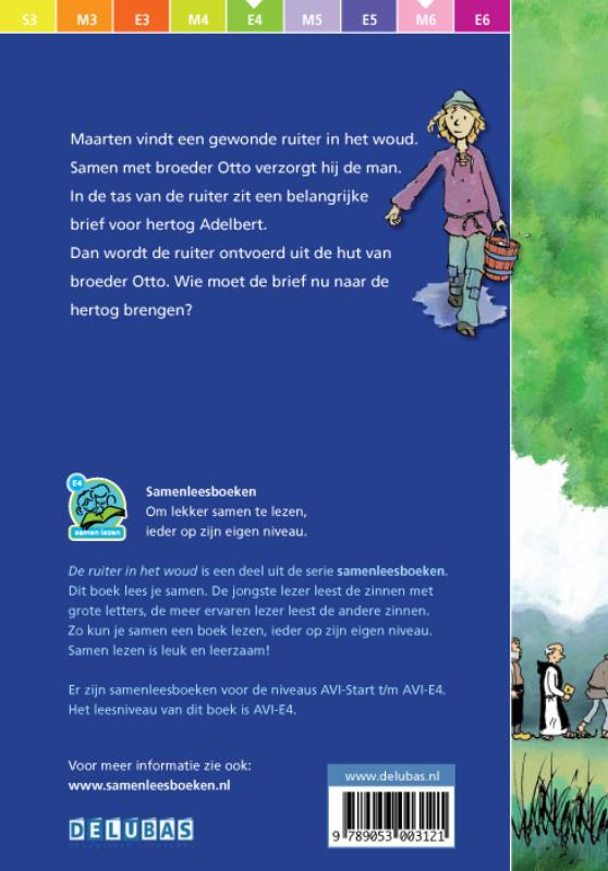 Achterkant van De ruiter in het woud