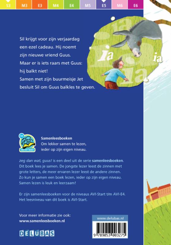 Achterkant van Zeg dan wat, Guus!