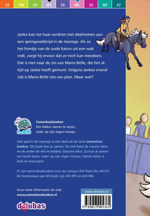 Achterkant van Vals spel in de manege