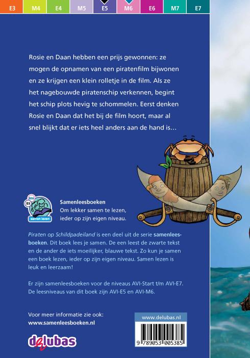 Achterkant van Piraten op schildpadeiland