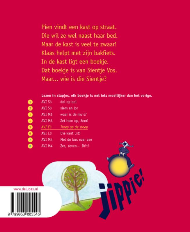 Achterkant van Troep op de stoep