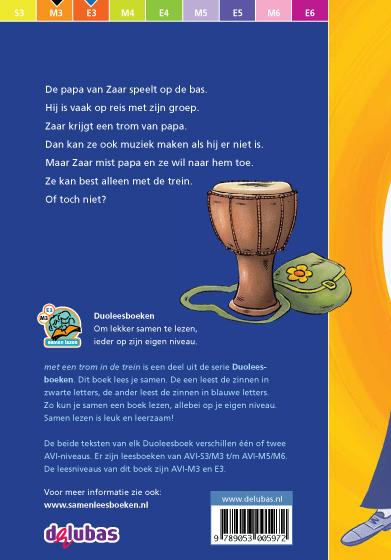 Achterkant van Met een trom in de trein