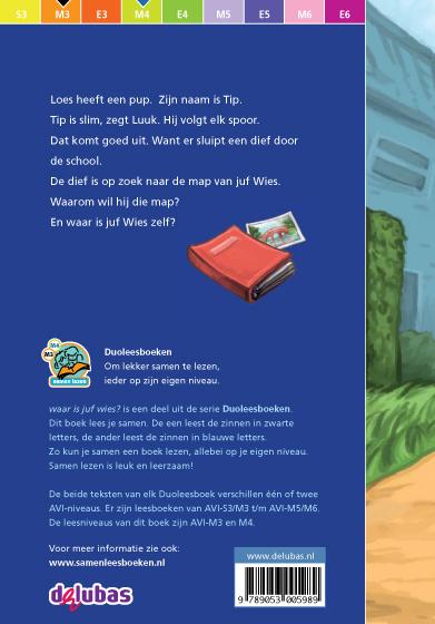 Achterkant van Waar is juf wies?