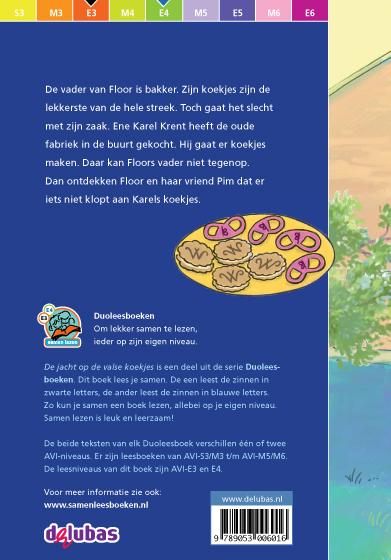 Achterkant van De jacht op de valse koekjes