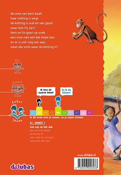 Achterkant van een aap op het dak