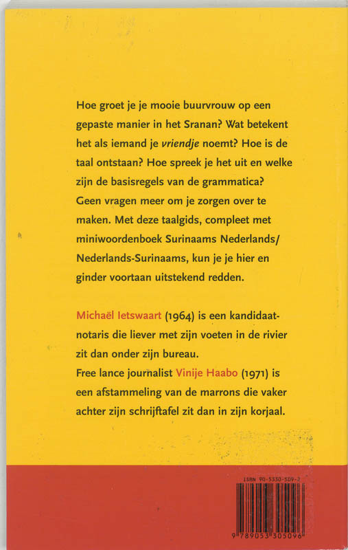 Achterkant van Sranantongo
