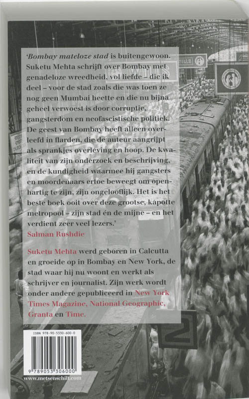 Achterkant van Bombay mateloze stad