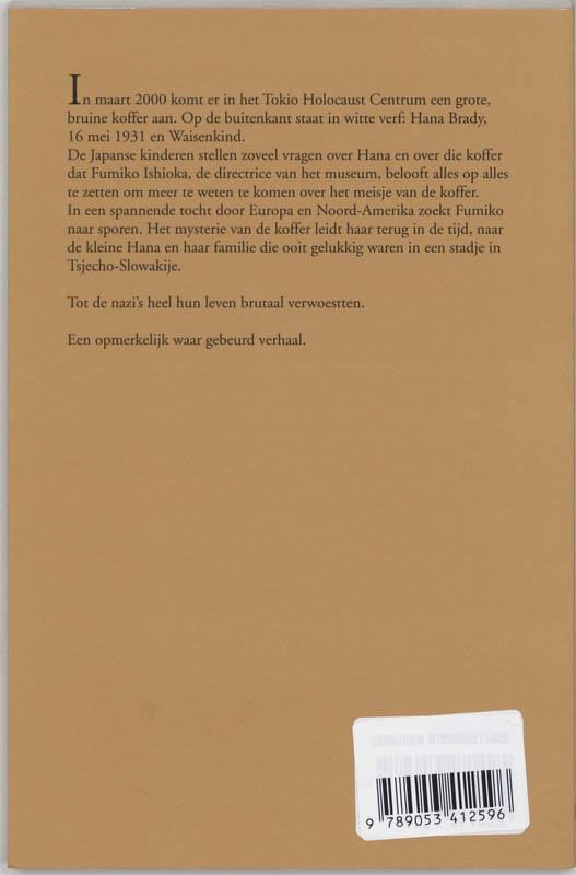 Achterkant van Hana's koffer