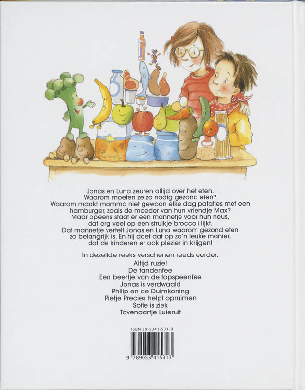 Achterkant van Bas, het groentemannetje