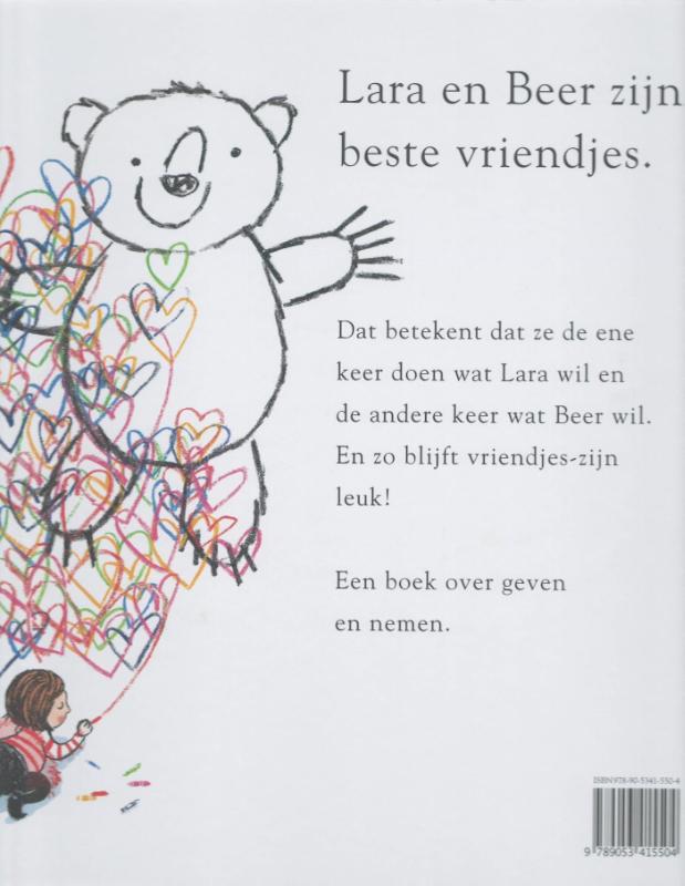 Achterkant van Lara en beer