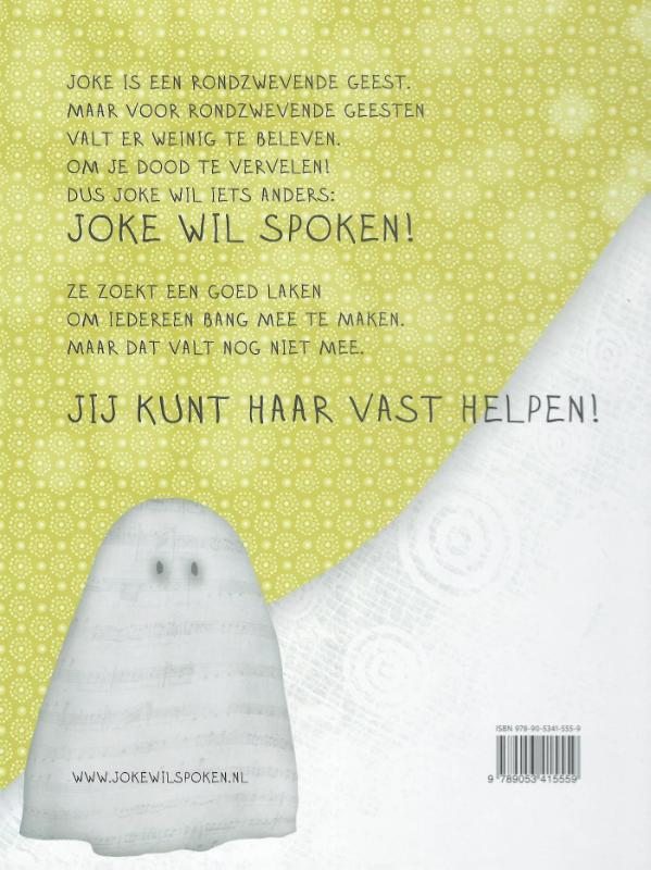 Achterkant van Joke wil spoken