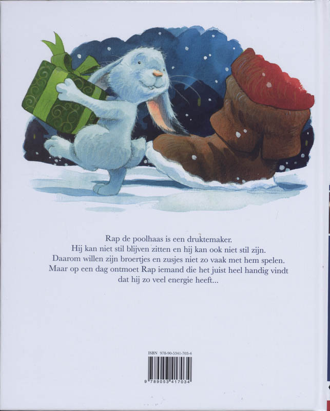Achterkant van Rap helpt de kerstman